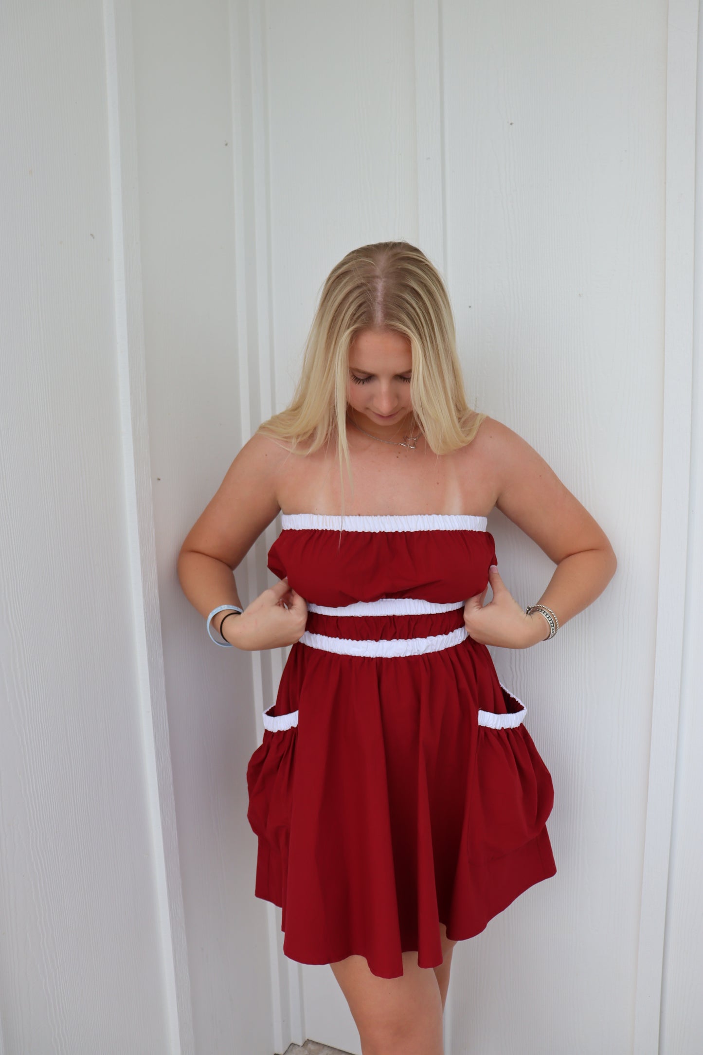 Maroon & White Athletic Dress