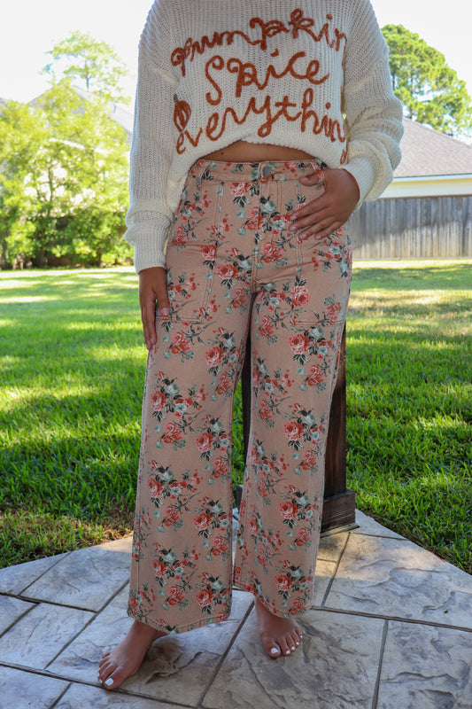Fall Floral Jeans
