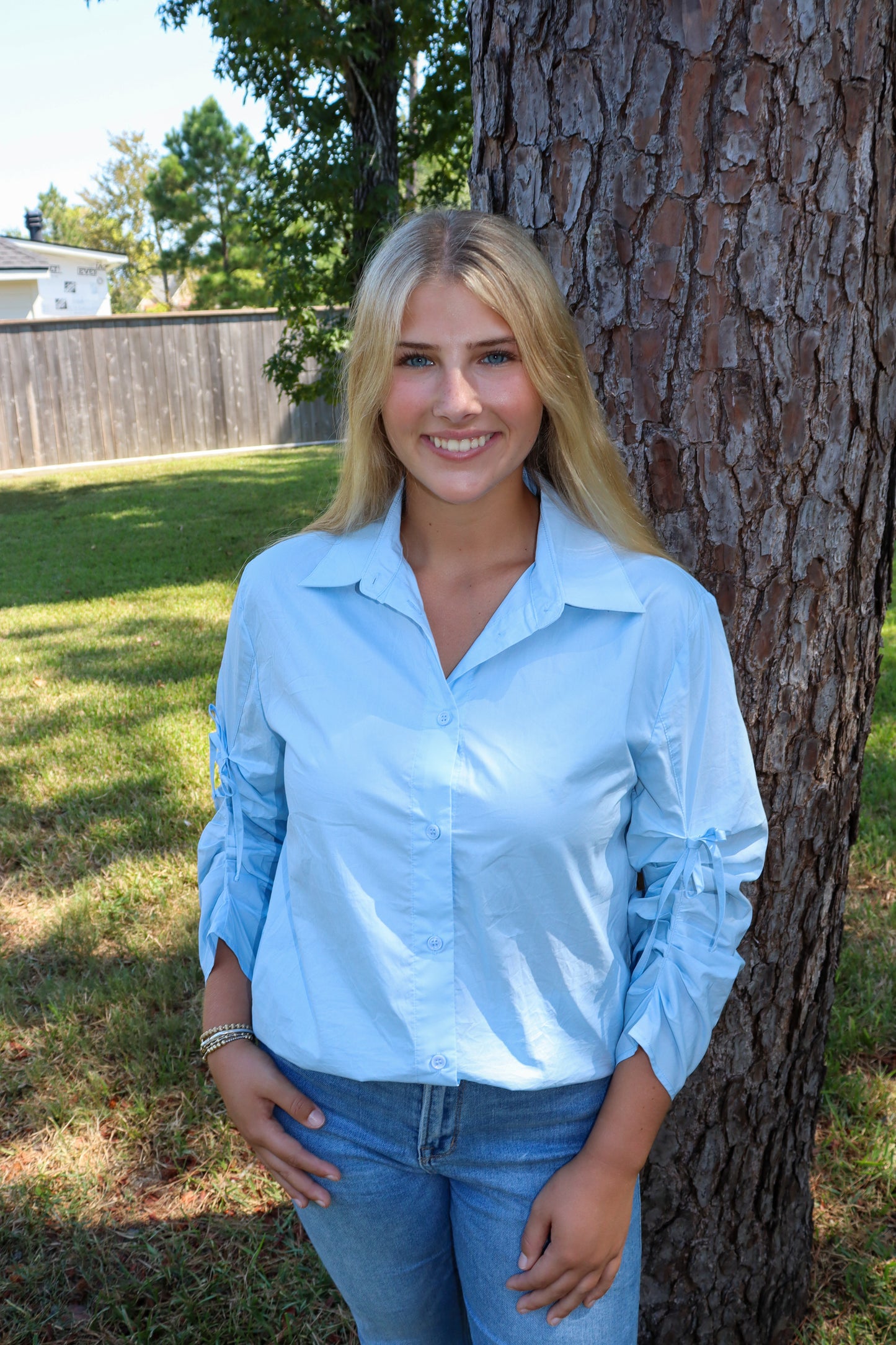 Ruched Bow Top