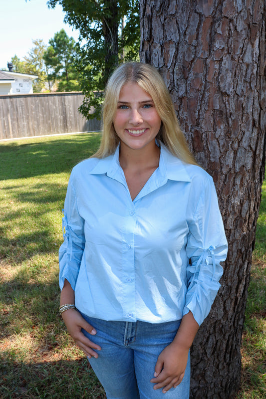 Ruched Bow Top