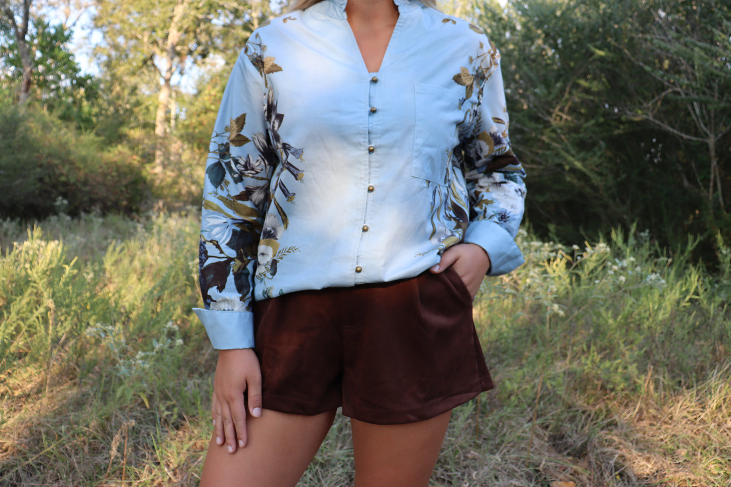 Brown Suede Shorts