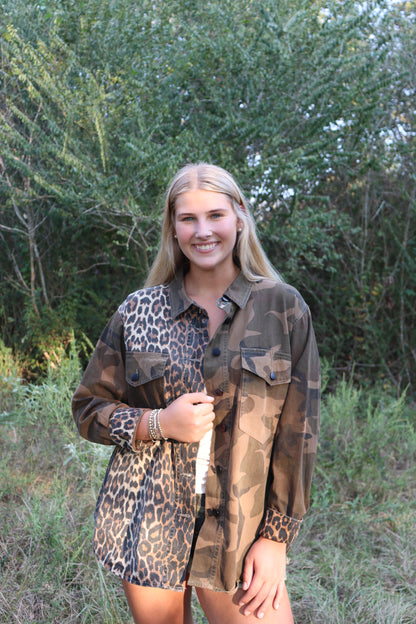 Camo & Cheetah Button Up