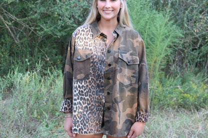 Camo & Cheetah Button Up