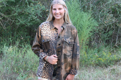 Camo & Cheetah Button Up