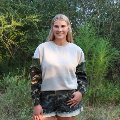 Camo Sleeve Top