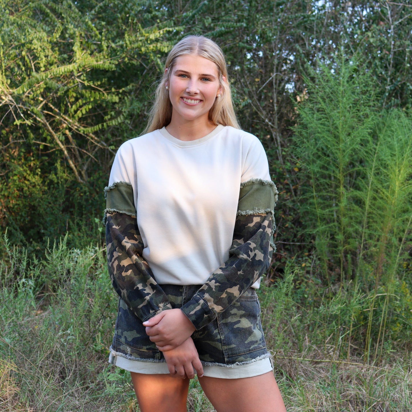 Camo Sleeve Top