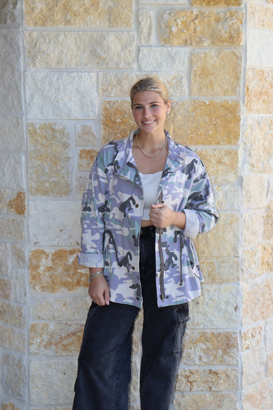 Lavender Camo Cinch Jacket