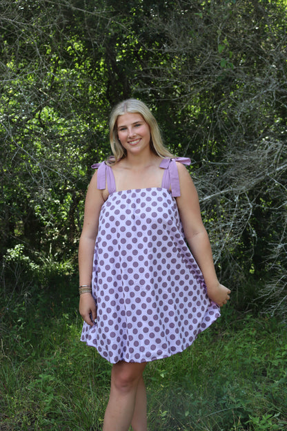Purple on Purple Polka Dot Dress
