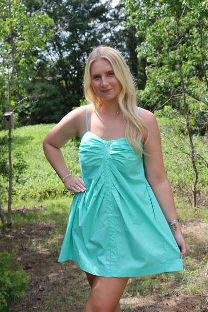 Seafoam Button dress