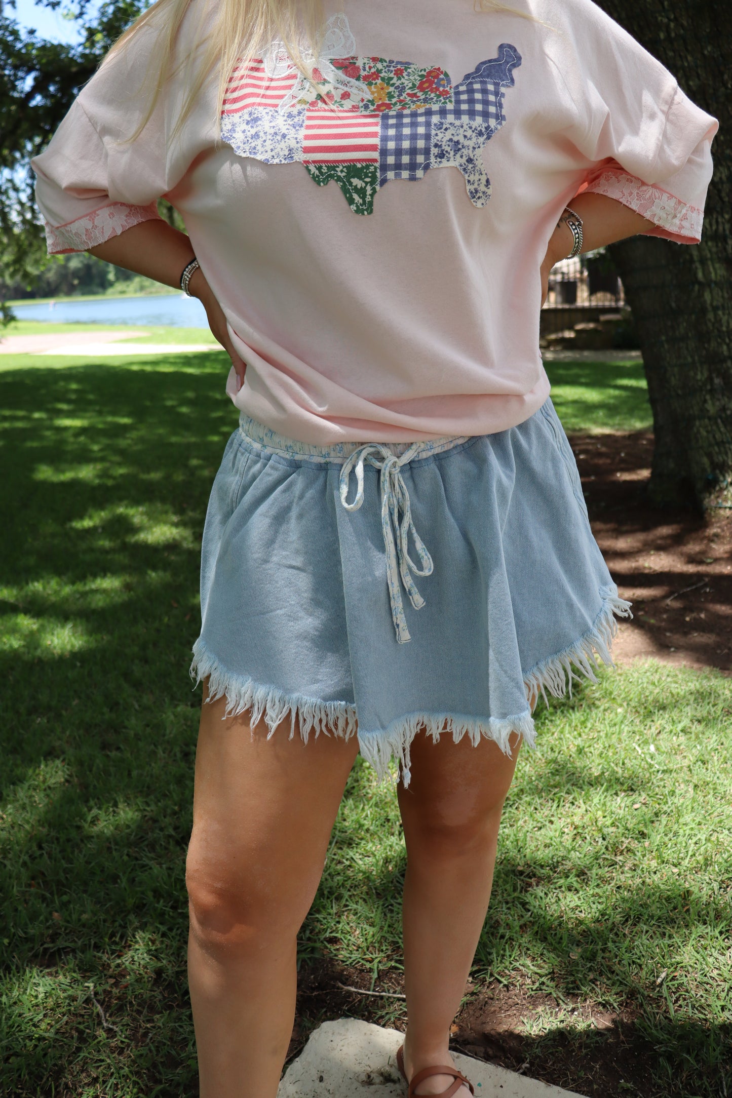 Frayed Denim Skort