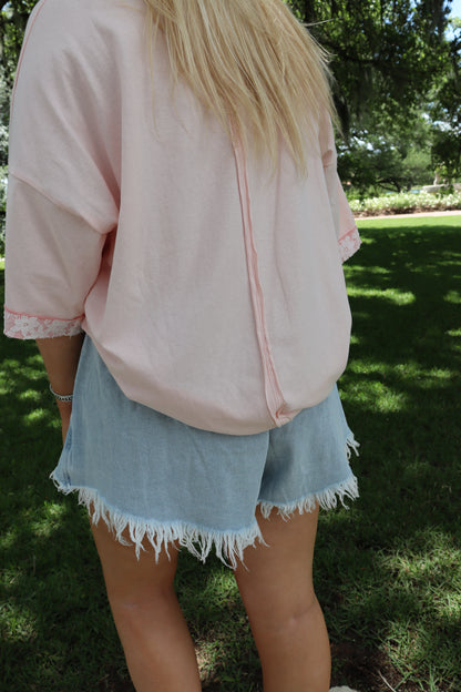 Frayed Denim Skort