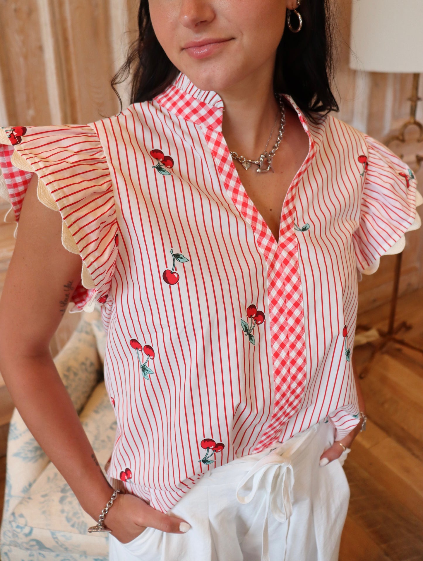 Cherry Gingham Blouse