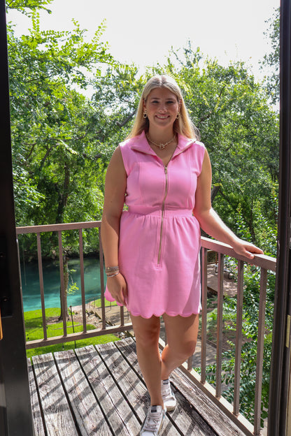 Scalloped Zip Dress