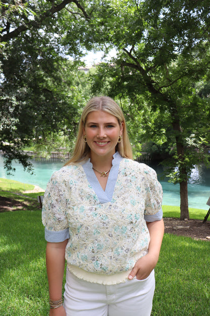 Eyelet Floral Top