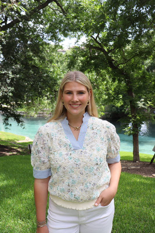 Eyelet Floral Top