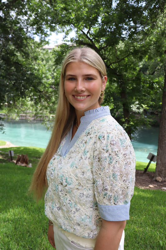 Eyelet Floral Top