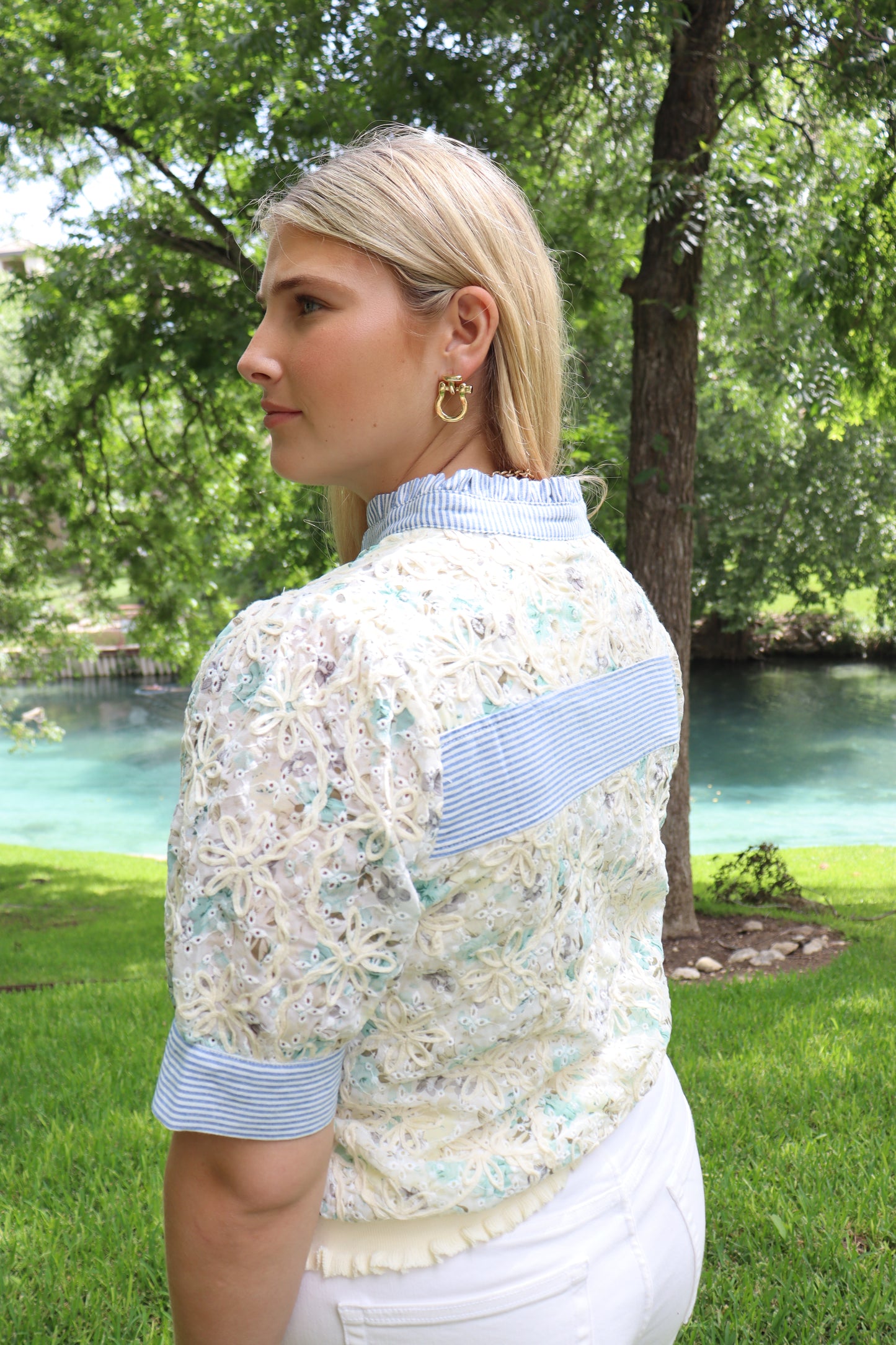 Eyelet Floral Top