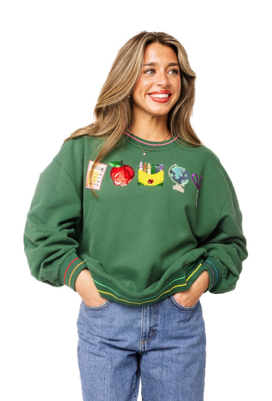 Queen of Sparkles Green Mini School Icon Sweatshirt
