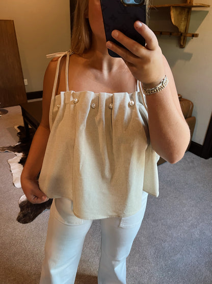 Pearl Linen Tank