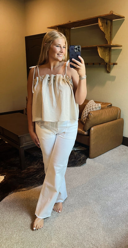 Pearl Linen Tank