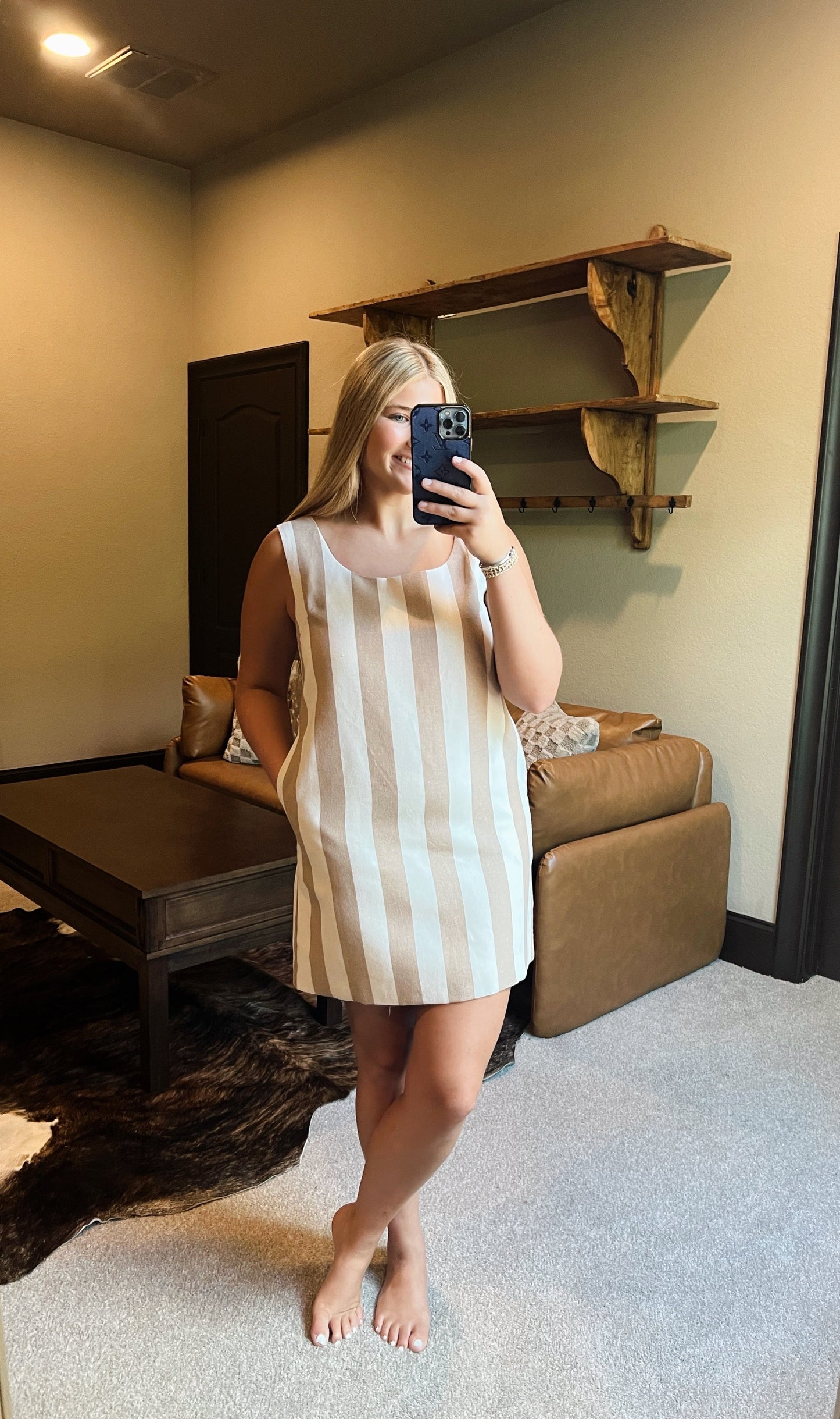 Taupe Stripe Dress