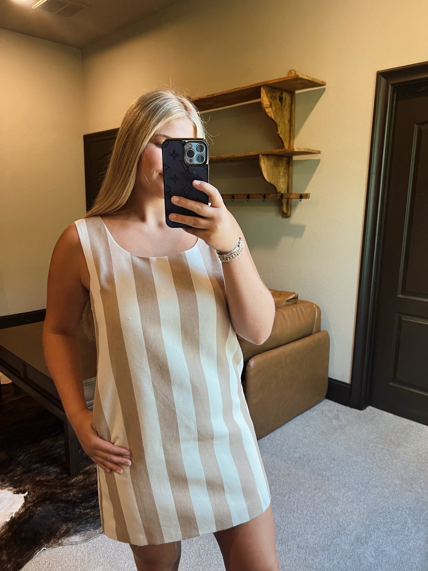 Taupe Stripe Dress