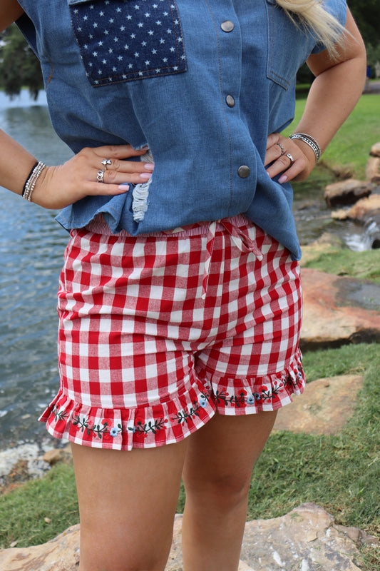 Floral Picnic Ruffle Shorts