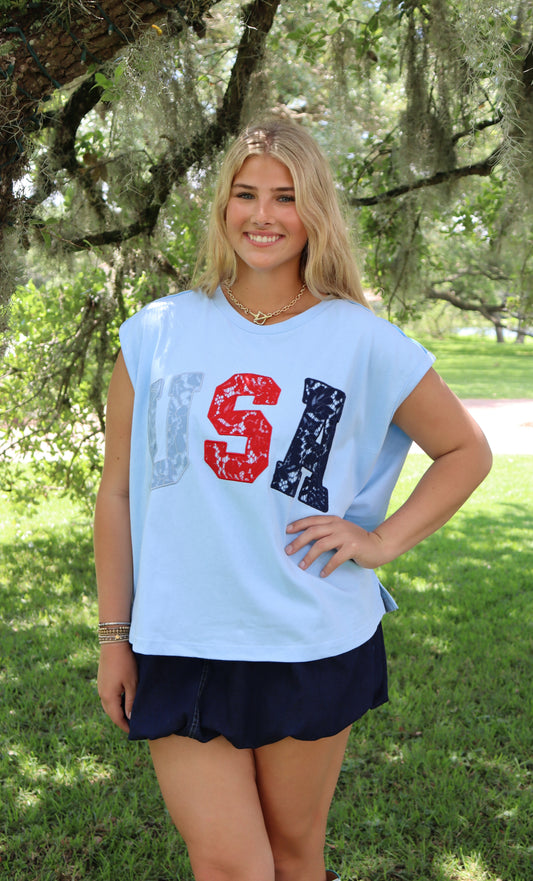 Lace USA Tee