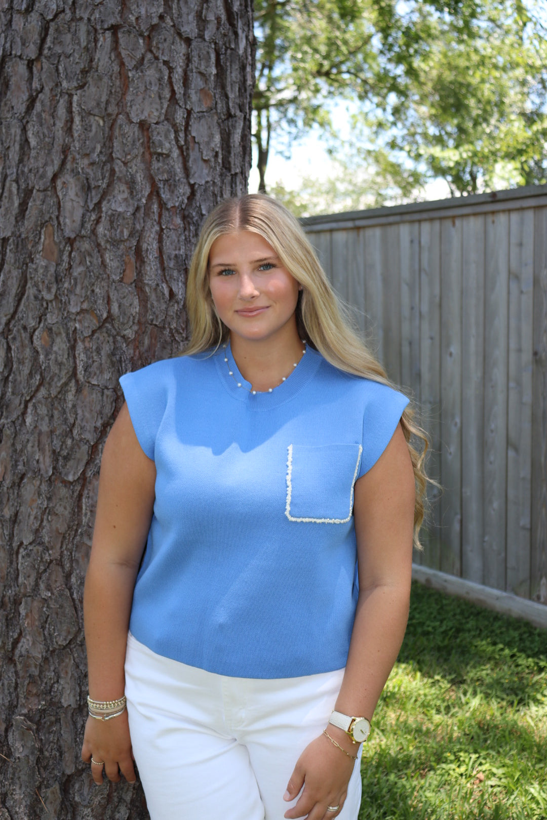 Pearl Pocket Sweater Tank