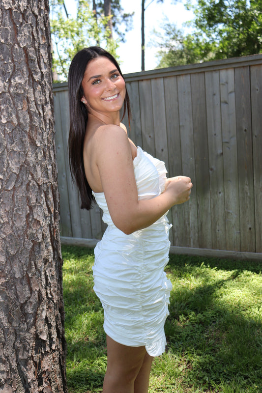 White Ruffle Dress