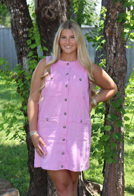 Silver Button Dress