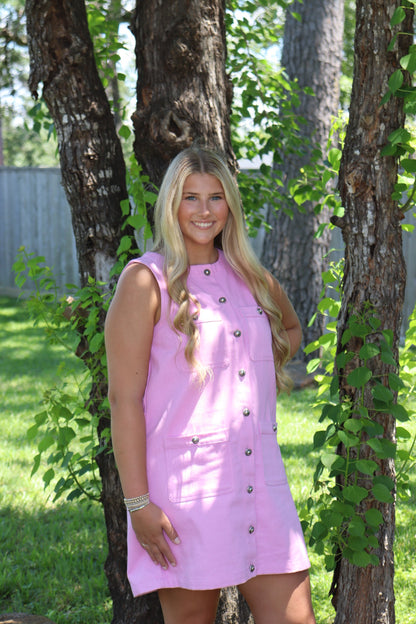 Silver Button Dress