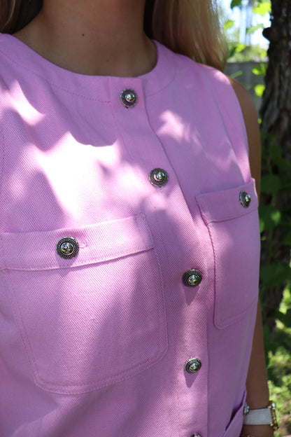 Silver Button Dress