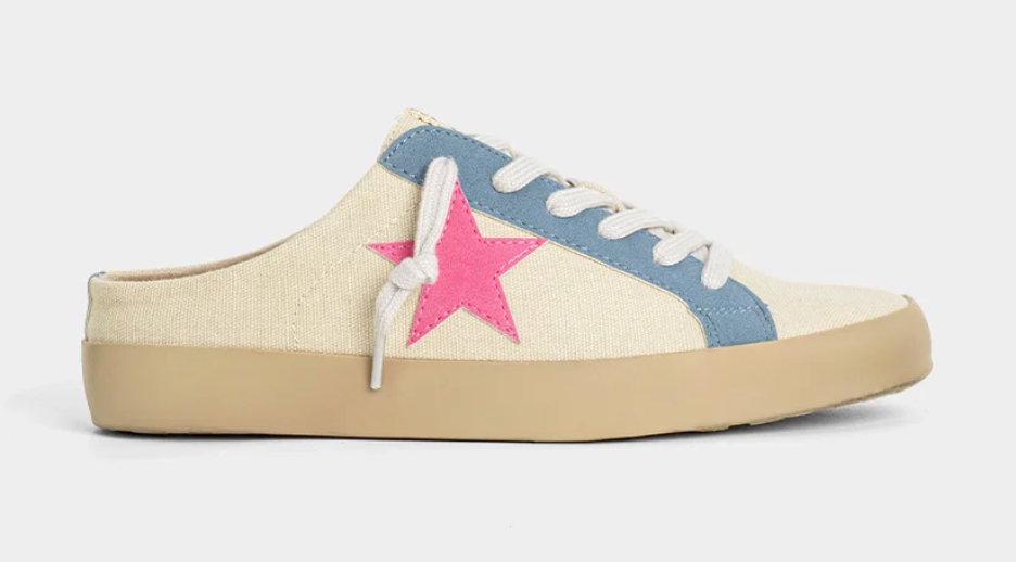 Polka Beige Canvas Slip On Tennis