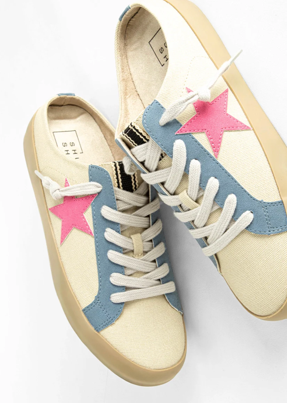 Polka Beige Canvas Slip On Tennis