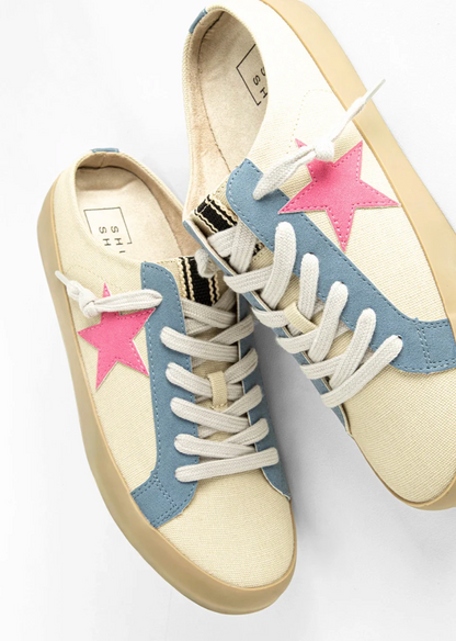 Polka Beige Canvas Slip On Tennis