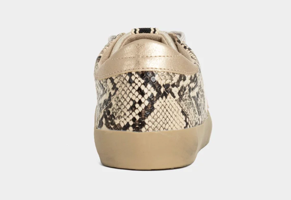 Paula Metallic Beige Snake Tennis
