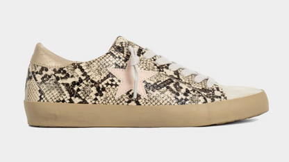 Paula Metallic Beige Snake Tennis