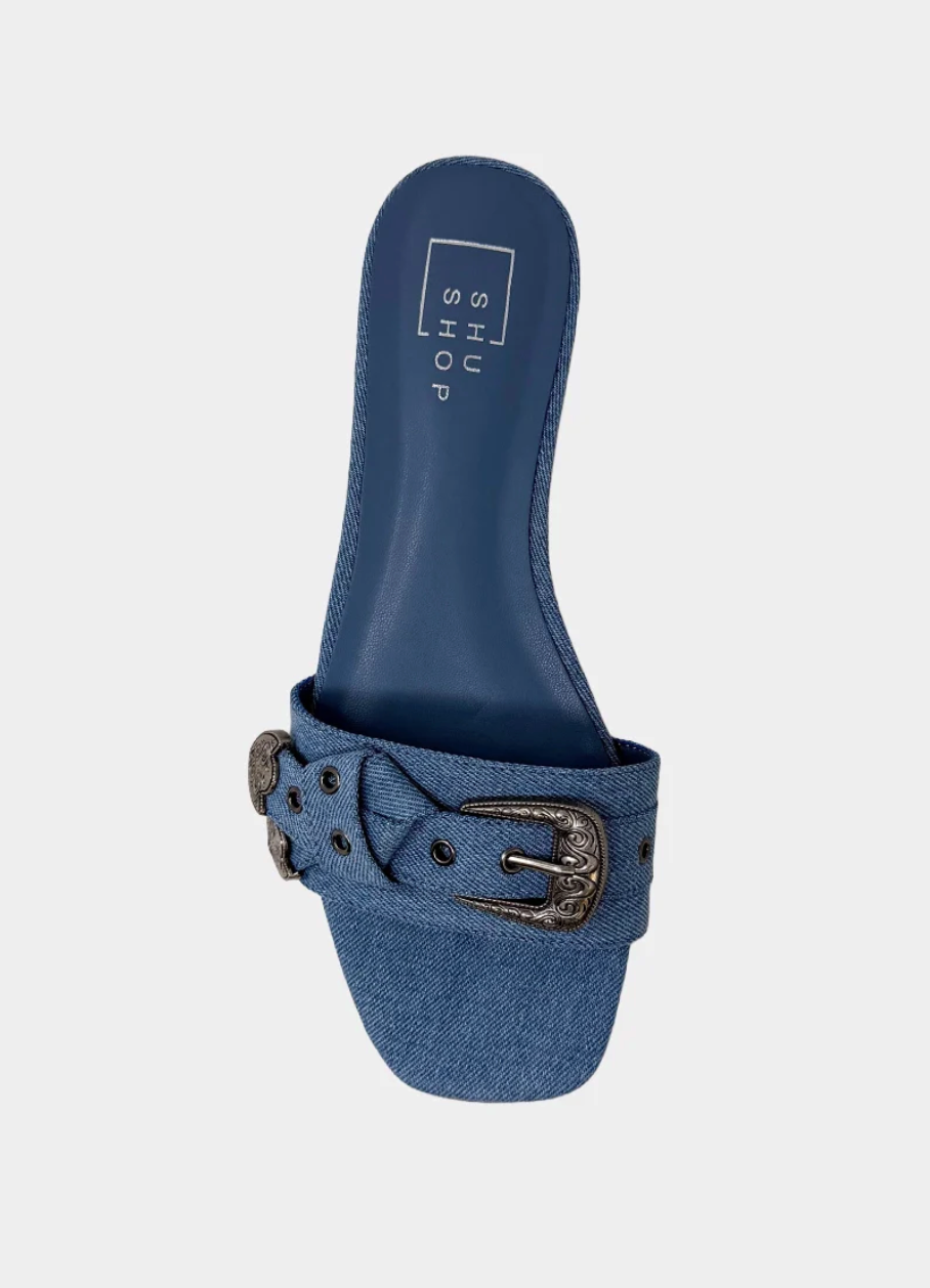Darryl Denim Buckle Sandals